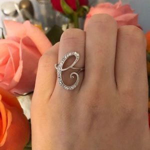Gorgeous letter C initial ring.